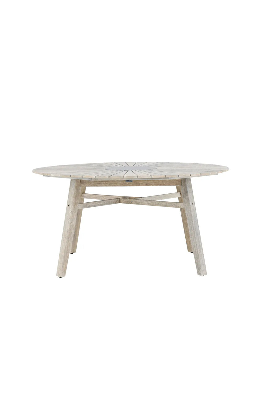 Gartentisch Rives aus Akazienholz und Zement in Whitewash und Grau, 150x150x75 cm von Venture Home – Bild 1