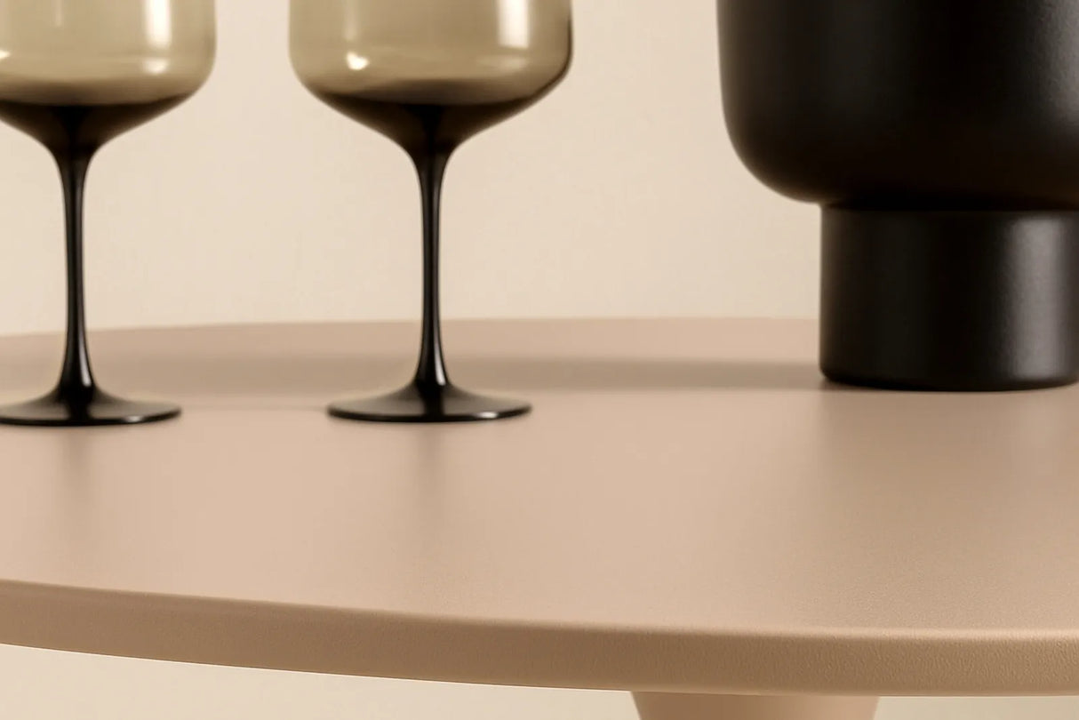 Glade Runder Esstisch Stahlrahmen / MDF Beige Lackierung 100x75 cm von Venture Home – Produktbild 3