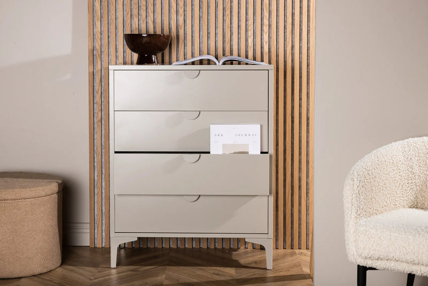 Kommode Piring aus Stahl mit 4 Schubladen in beige, 40x78x98 cm von Venture Home – Bild 32