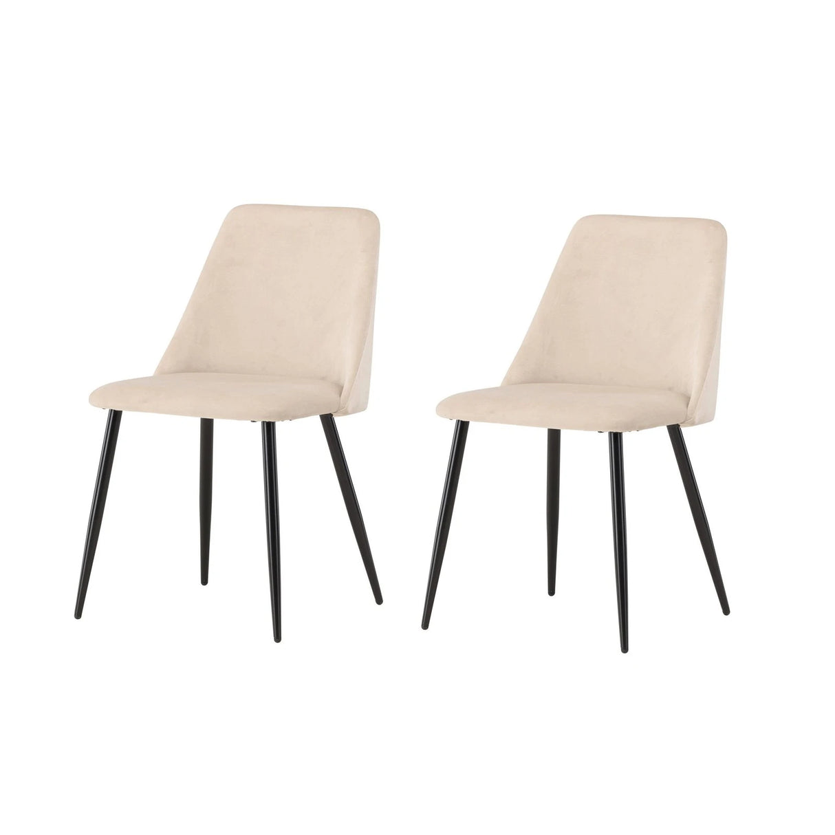 Nacht Esszimmerstuhl Schwarz / Beige Samt von Venture Home – Produktbild 2