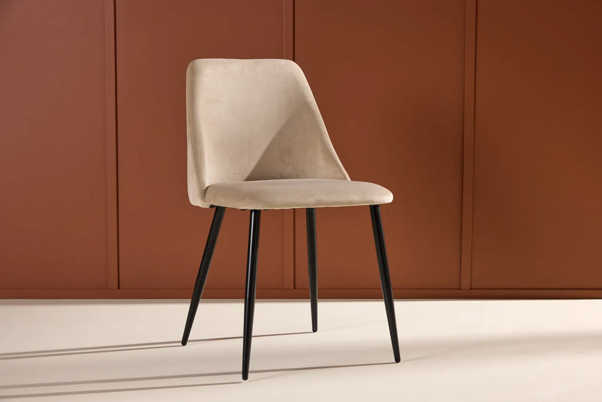 Nacht Esszimmerstuhl Schwarz / Beige Samt von Venture Home – Produktbild 3