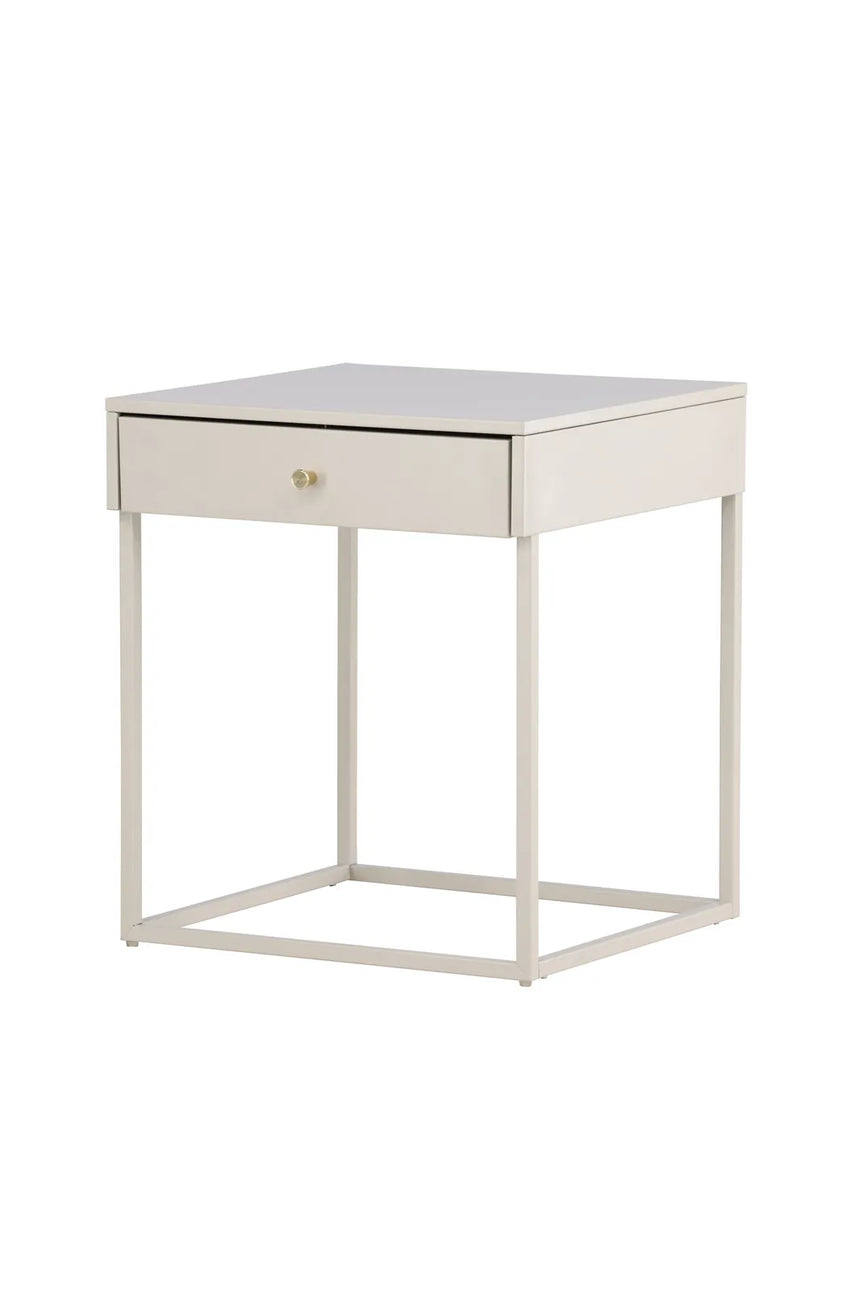 Nachtisch Bakal aus Stahl in beige, 43x41x50 cm von Venture Home – Bild 2