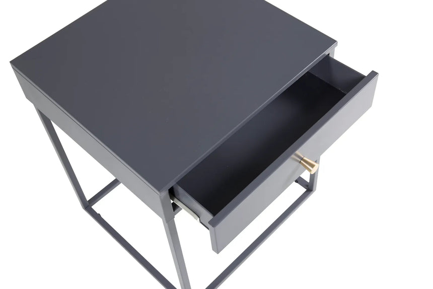 Nachttisch Bakal aus Stahl in hellgrau, 43x41x50 cm von Venture Home – Bild 3