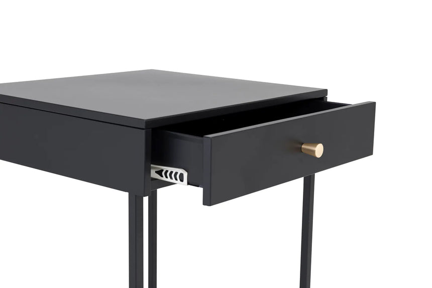 Nachttisch Bakal aus Stahl in schwarz, 41x43x50 cm von Venture Home – Bild 4