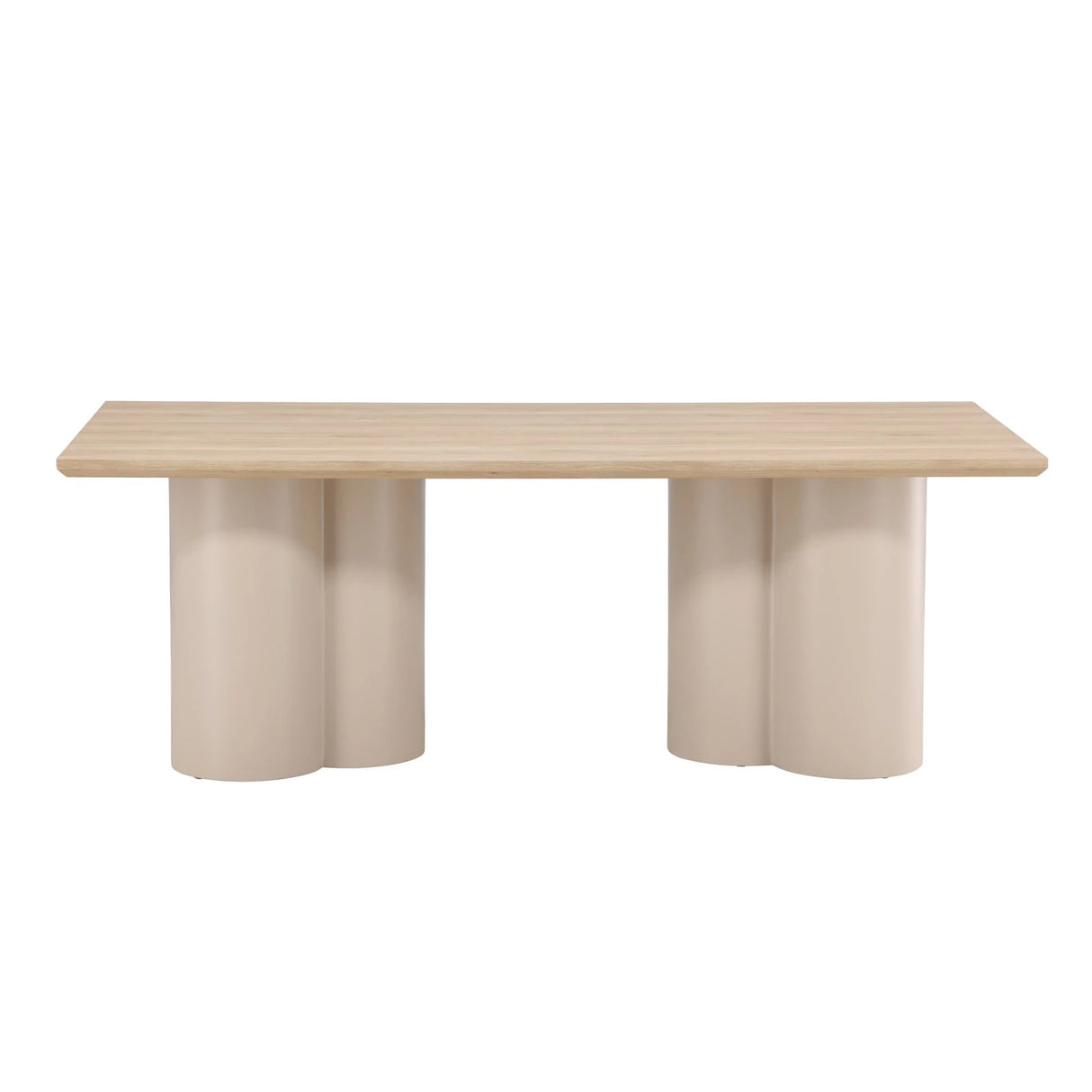 Olivia rechteckiger Esstisch Beige / Whitewash 100x210 cm von Venture Home – Produktbild 1