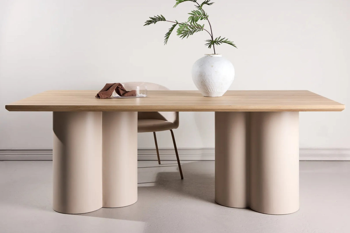 Olivia rechteckiger Esstisch Beige / Whitewash 100x210 cm von Venture Home – Produktbild 2