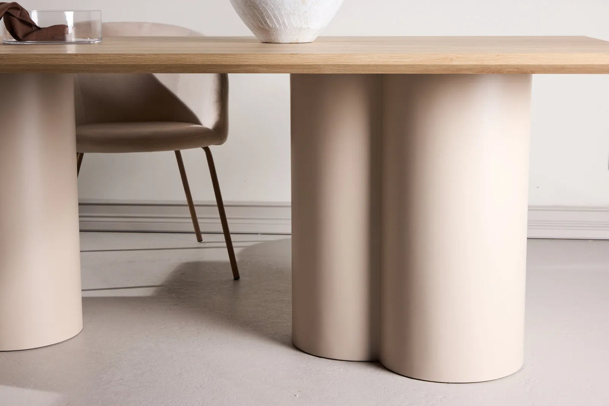 Olivia rechteckiger Esstisch Beige / Whitewash 100x210 cm von Venture Home – Produktbild 3