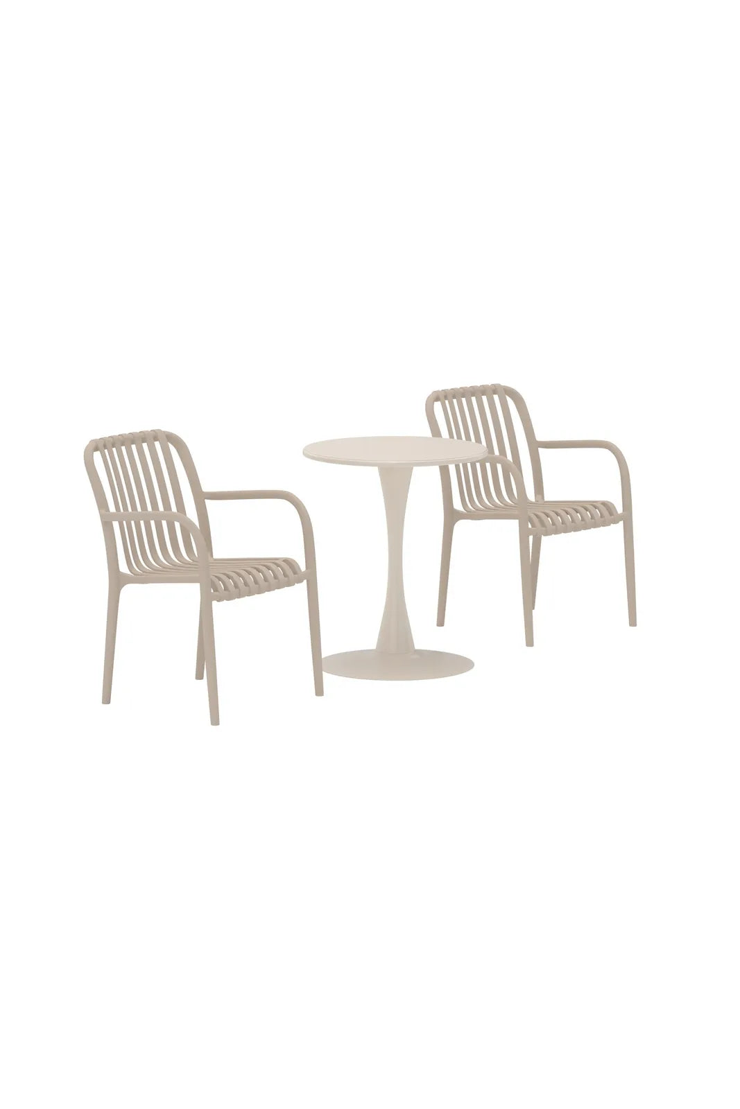 Outdoor Cafe Set Limnos aus Stahl in Beige von Venture Home – Bild 2