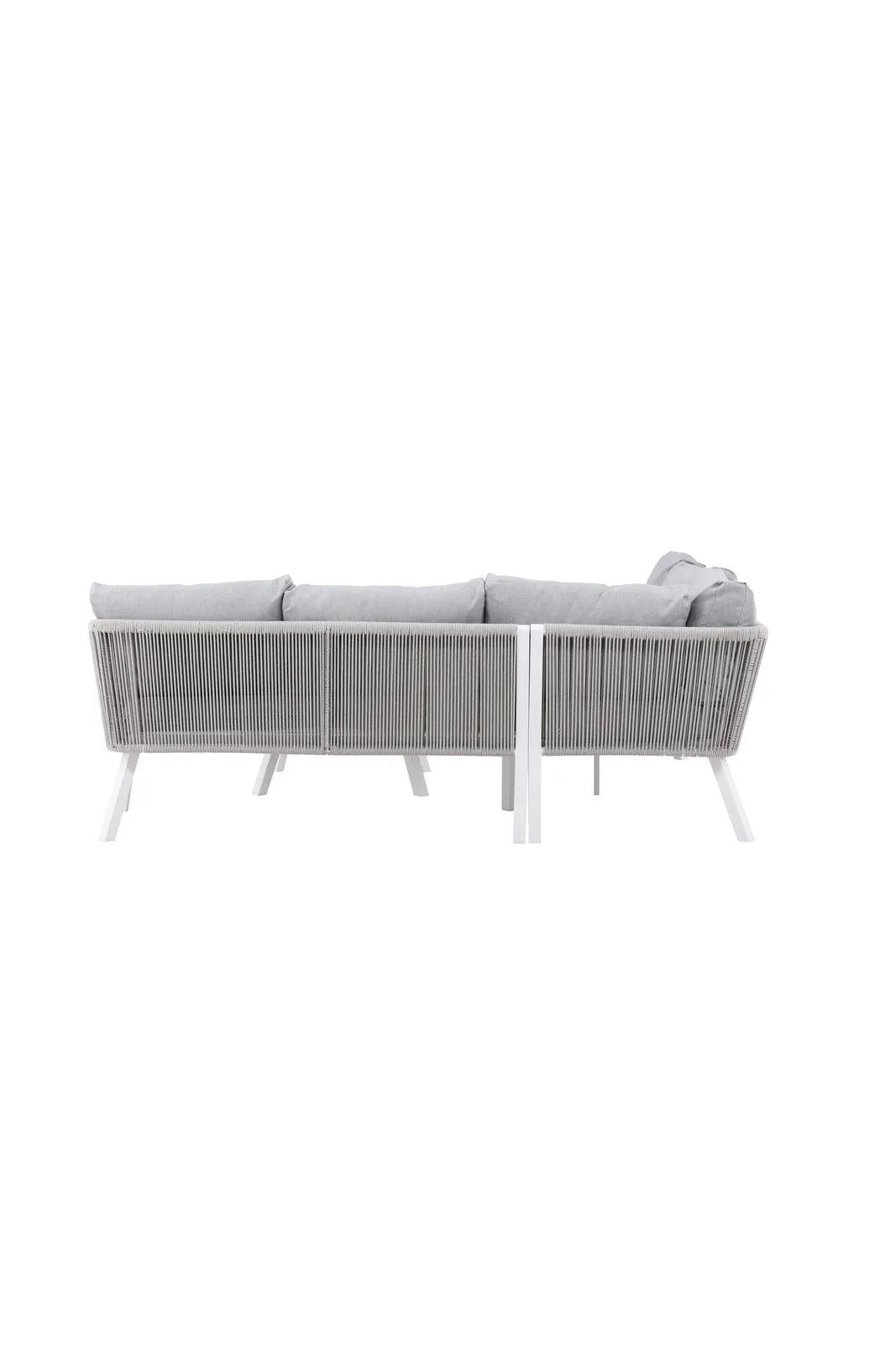 Outdoor Ecksofa-Gruppe Virya aus Aluminium in Weiss und grauem Geflecht inkl. Kissen von Venture Home – Bild 4