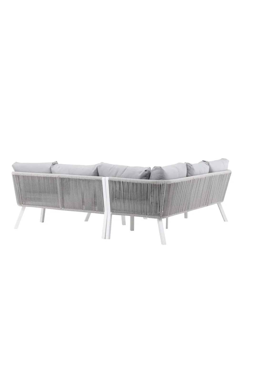 Outdoor Ecksofa-Gruppe Virya aus Aluminium in Weiss und grauem Geflecht inkl. Kissen von Venture Home – Bild 5
