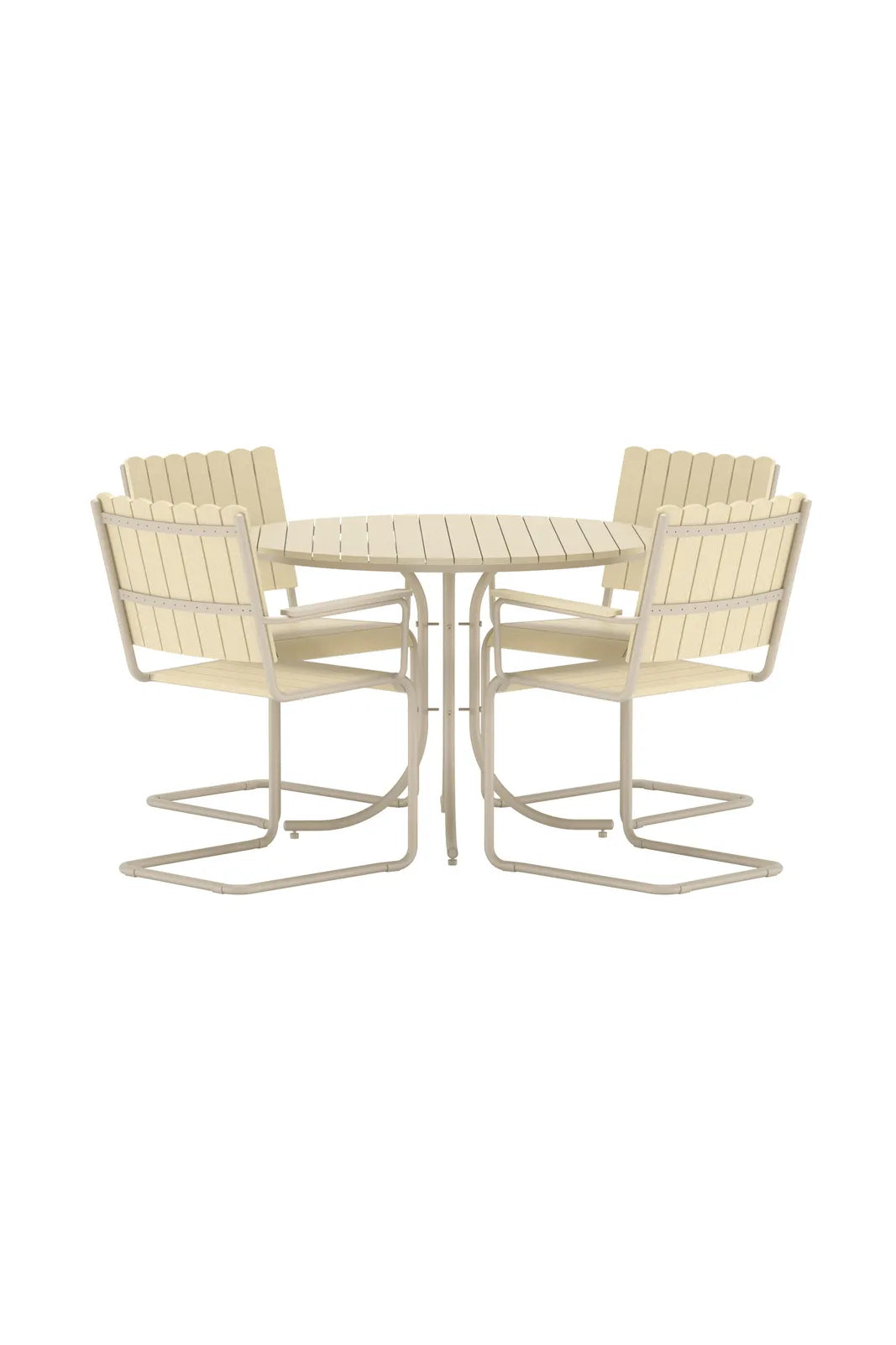 Outdoor Essgruppen-Set Holmsund aus Polywood und Stahl in Beige von Venture Home – Bild 1