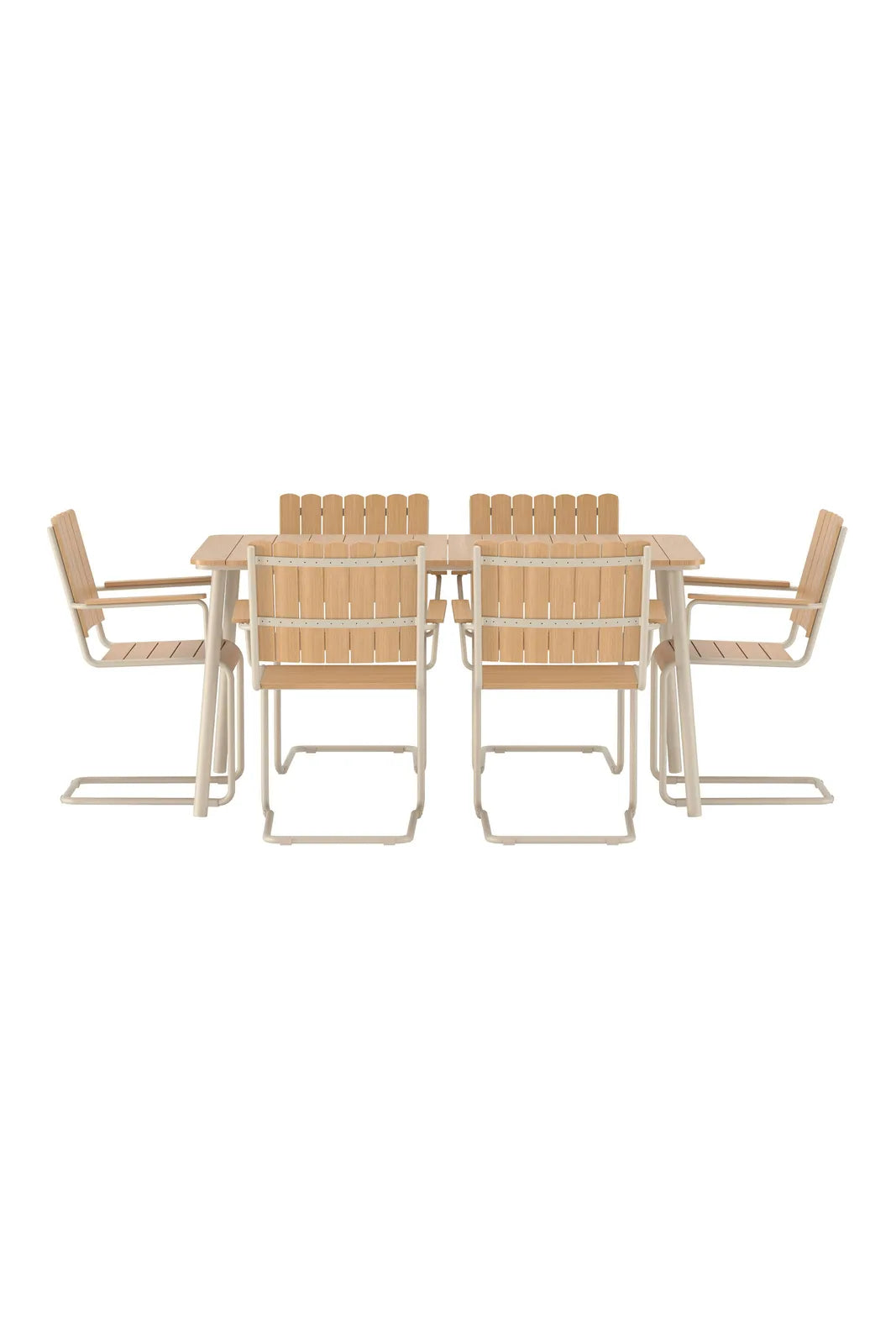 Outdoor Essgruppen-Set Holmsund aus Polywood und Stahl in Beige von Venture Home – Bild 1