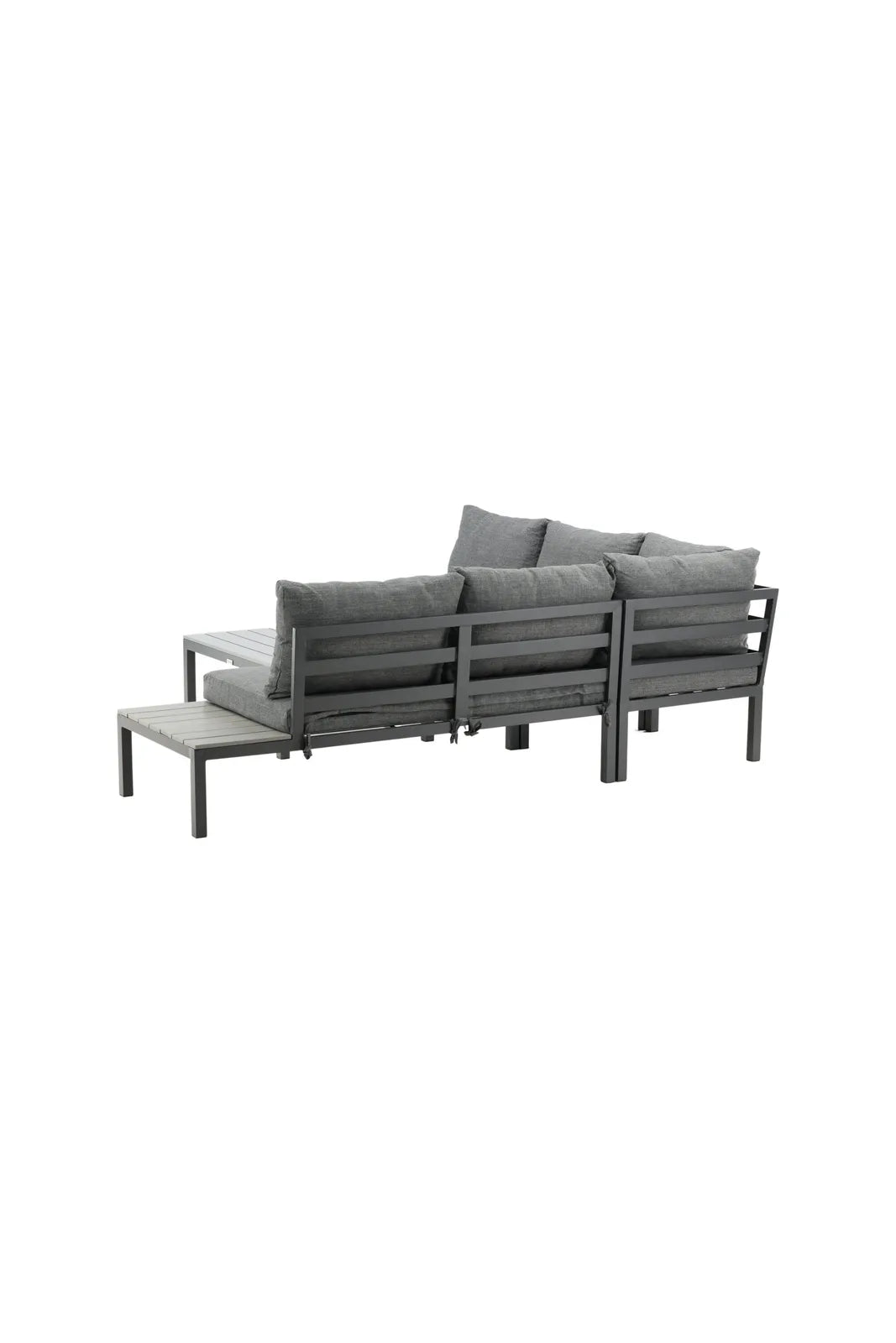 Outdoor Lounge-Eckgruppe Odense aus Aluminium und Aintwood in Schwarz und Dunkelgrau von Venture Home – Bild 3