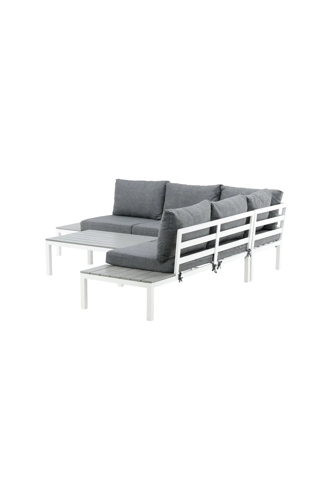 Outdoor Lounge-Eckgruppe Odense aus Aluminium und Aintwood in Weiss und Grau von Venture Home – Bild 2