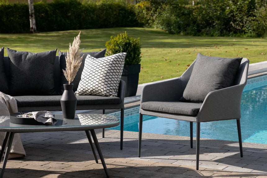 Outdoor Lounge-Set Spoga aus Aluminium mit Polyesterkissen in Schwarz/Grau von Venture Home – Bild 26