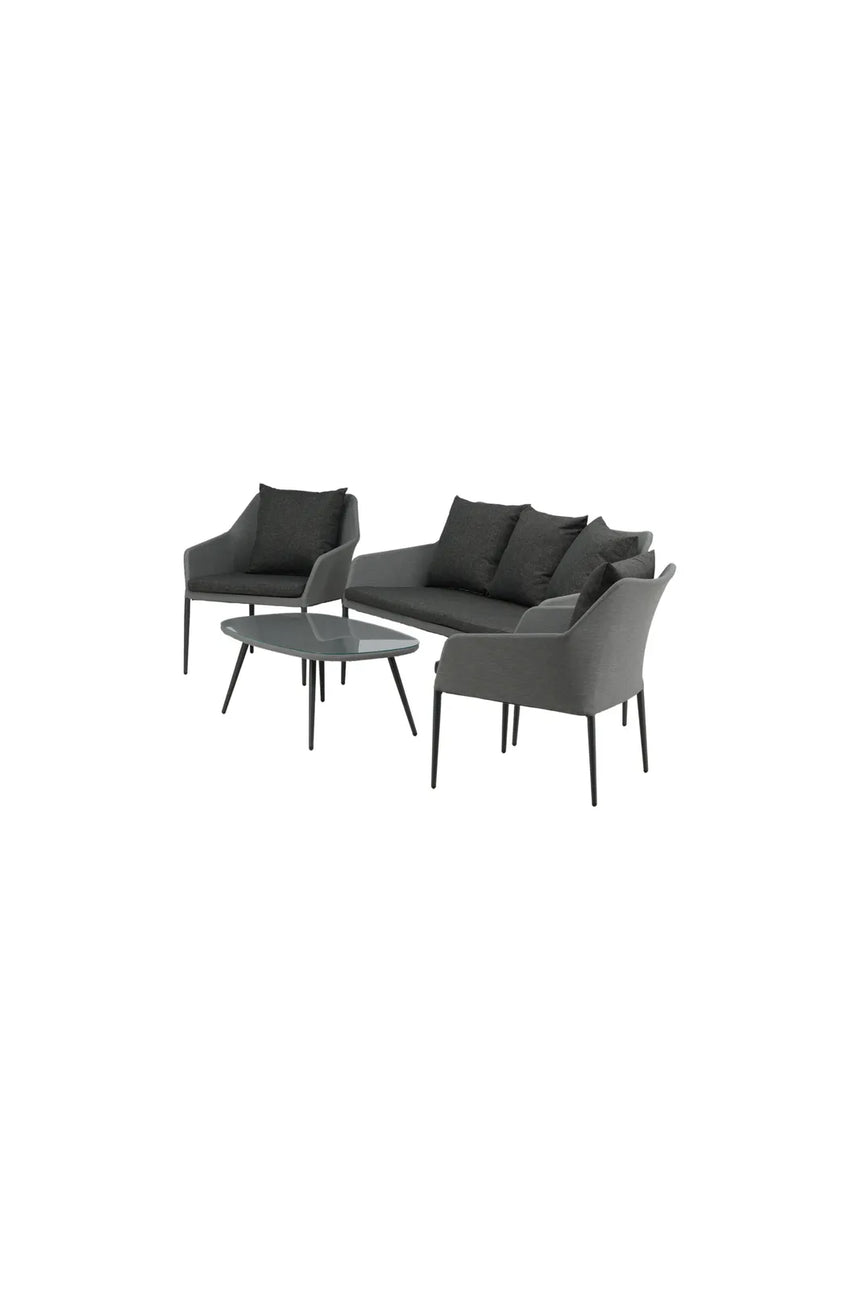 Outdoor Lounge-Set Spoga aus Aluminium mit Polyesterkissen in Schwarz/Grau von Venture Home – Bild 3