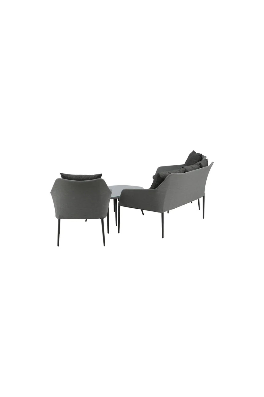 Outdoor Lounge-Set Spoga aus Aluminium mit Polyesterkissen in Schwarz/Grau von Venture Home – Bild 5