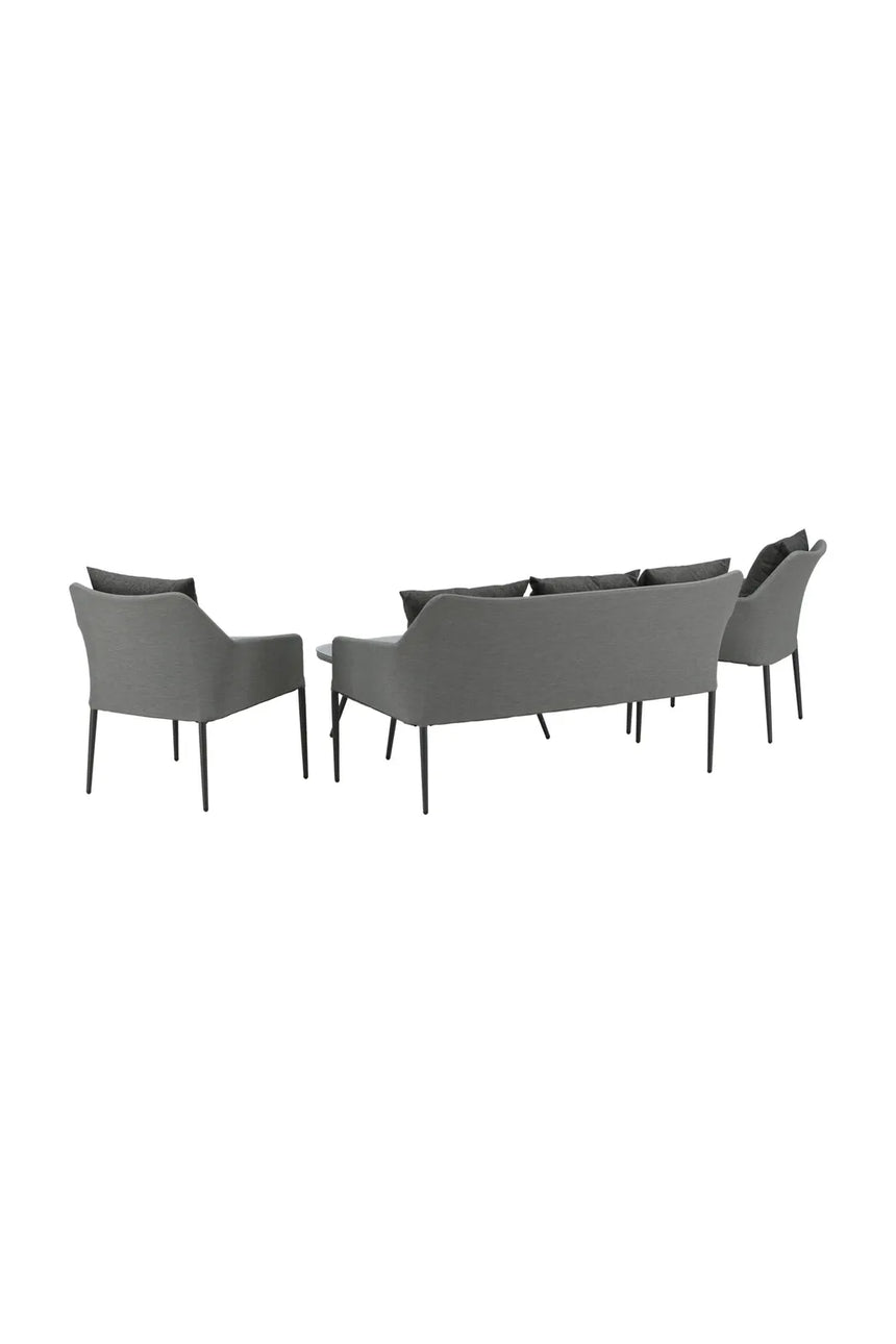 Outdoor Lounge-Set Spoga aus Aluminium mit Polyesterkissen in Schwarz/Grau von Venture Home – Bild 6