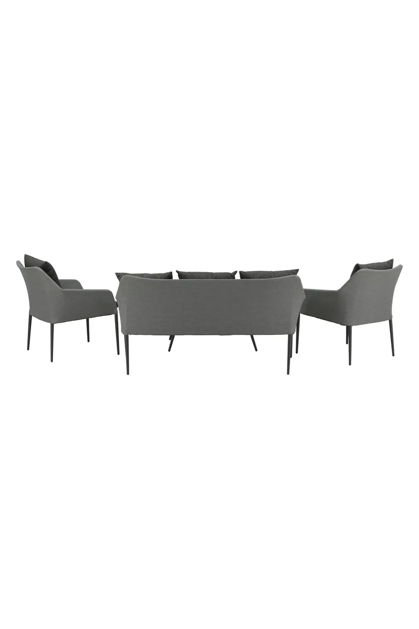 Outdoor Lounge-Set Spoga aus Aluminium mit Polyesterkissen in Schwarz/Grau von Venture Home – Bild 7