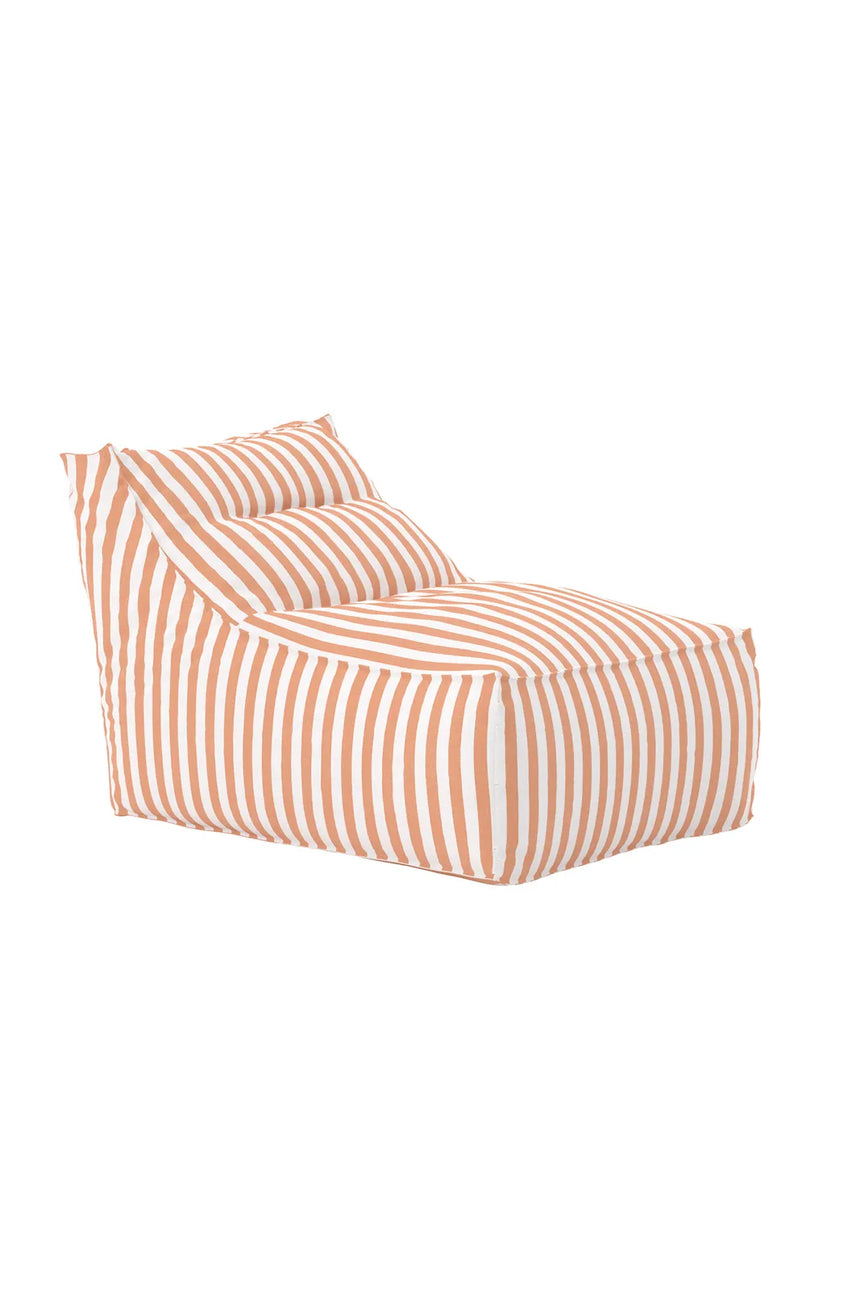 Outdoor Relaxbag Redang aus Olefin in Weiss und Pfirsich gestreift, ohne Pouf von Venture Home – Bild 2