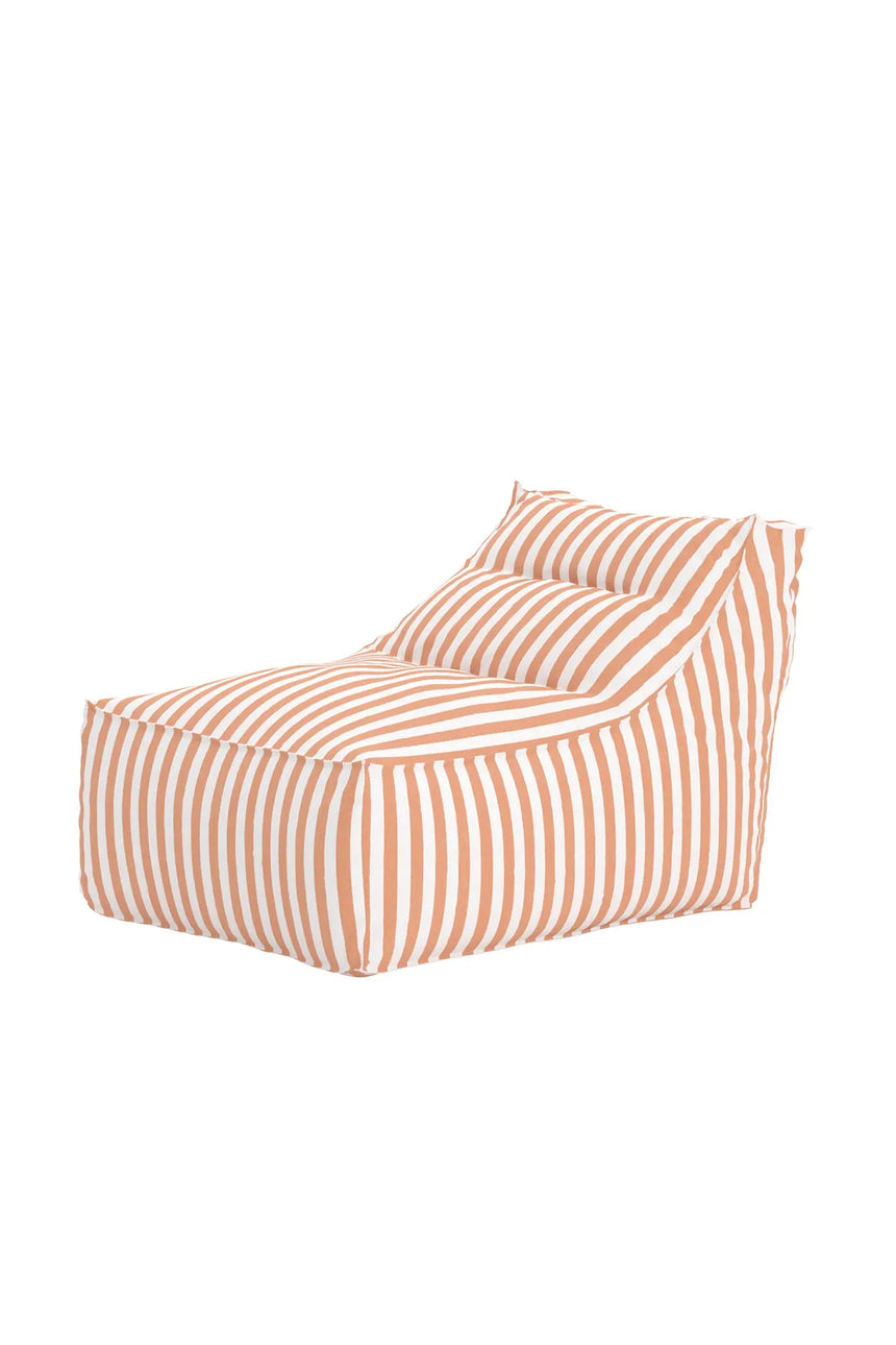 Outdoor Relaxbag Redang aus Olefin in Weiss und Pfirsich gestreift, ohne Pouf von Venture Home – Bild 3