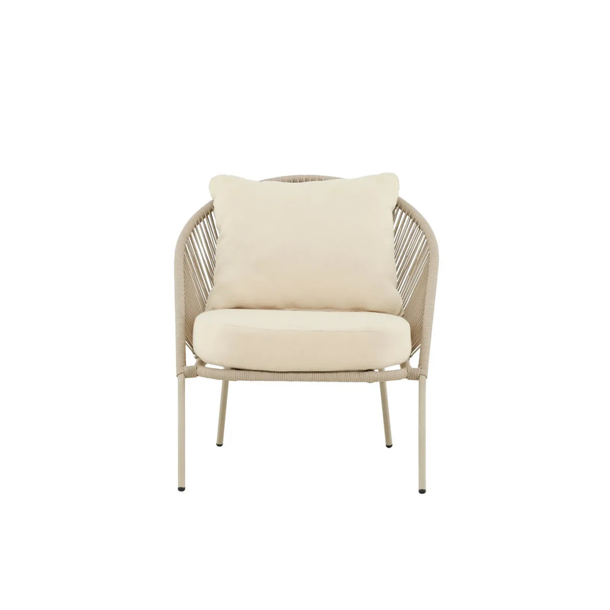 Outdoor Sessel Lindos aus Stahl und Polyester in Beige - ZEN ZONE Furniture