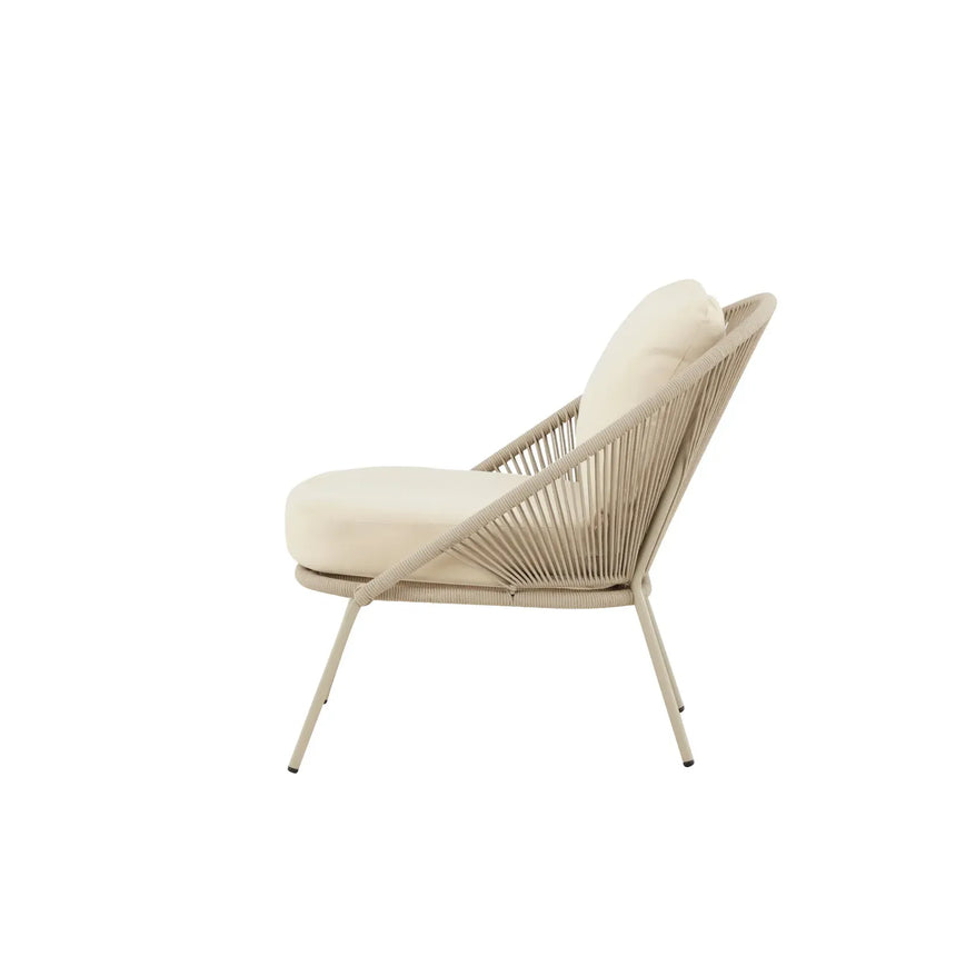 Outdoor Sessel Lindos aus Stahl und Polyester in Beige - ZEN ZONE Furniture