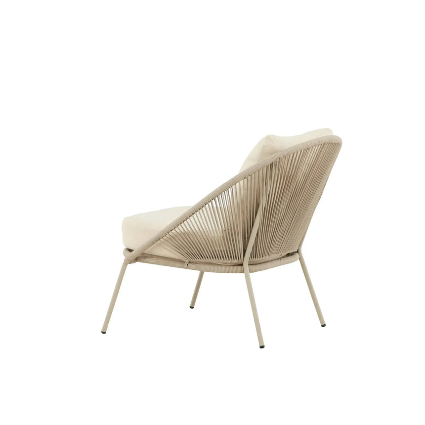 Outdoor Sessel Lindos aus Stahl und Polyester in Beige - ZEN ZONE Furniture