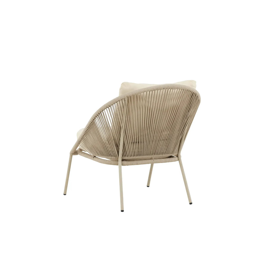 Outdoor Sessel Lindos aus Stahl und Polyester in Beige - ZEN ZONE Furniture