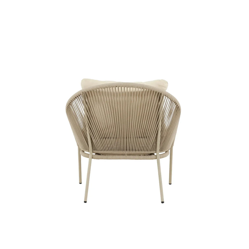 Outdoor Sessel Lindos aus Stahl und Polyester in Beige - ZEN ZONE Furniture