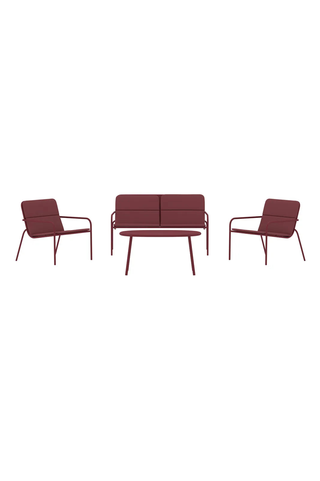 Outdoor Set Fourni aus Stahl und Polyester in Burgund von Venture Home – Bild 1