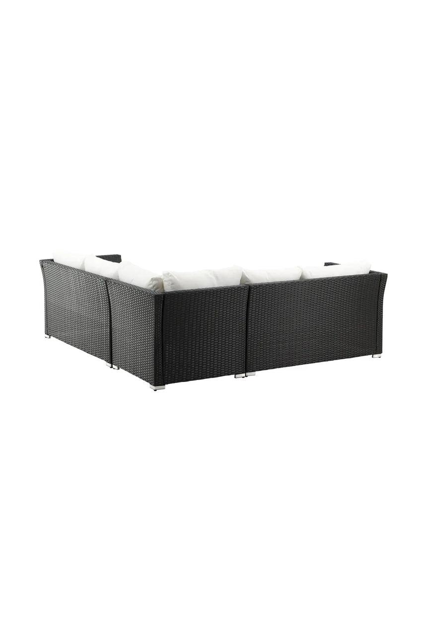 Outdoor Set Haiti aus schwarzem Geflecht mit weißen Kissen von Venture Home – Bild 6