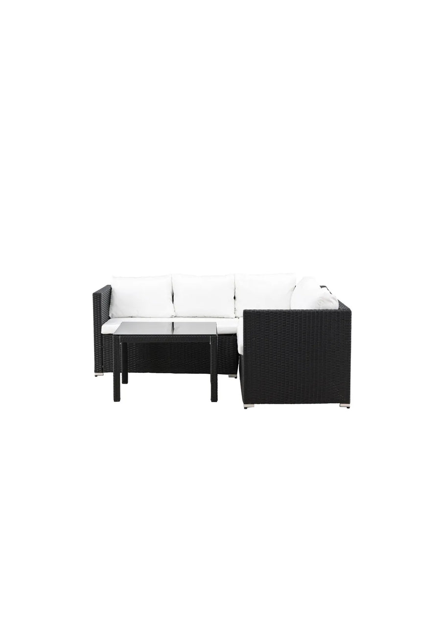 Outdoor Set Kuba aus schwarzem Geflecht mit weißen Kissen von Venture Home – Bild 4