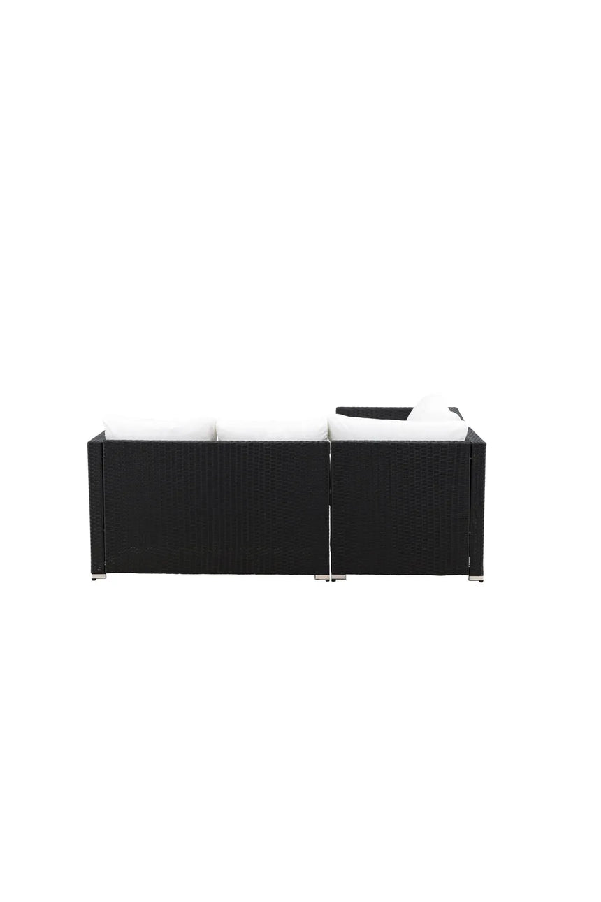 Outdoor Set Kuba aus schwarzem Geflecht mit weißen Kissen von Venture Home – Bild 7