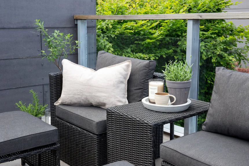 Outdoor Set Quad aus schwarzem Geflecht mit Polstern von Venture Home – Bild 32