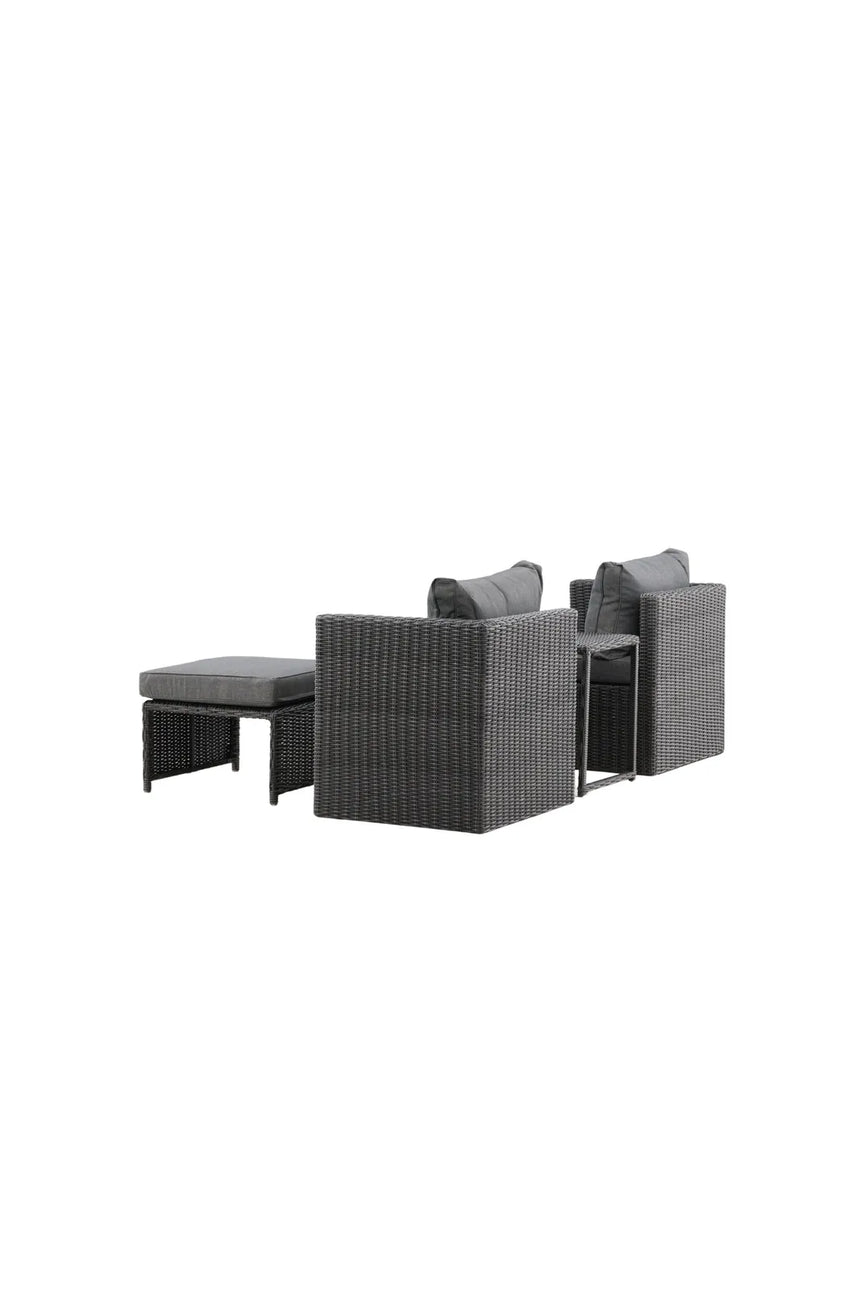 Outdoor Set Quad aus schwarzem Geflecht mit Polstern von Venture Home – Bild 5
