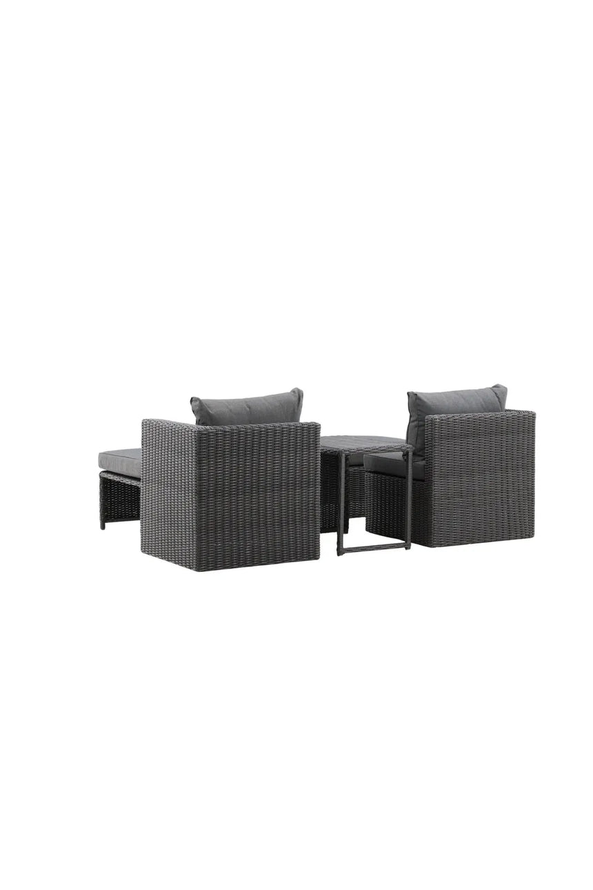 Outdoor Set Quad aus schwarzem Geflecht mit Polstern von Venture Home – Bild 6