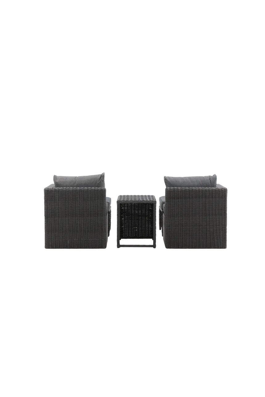 Outdoor Set Quad aus schwarzem Geflecht mit Polstern von Venture Home – Bild 7