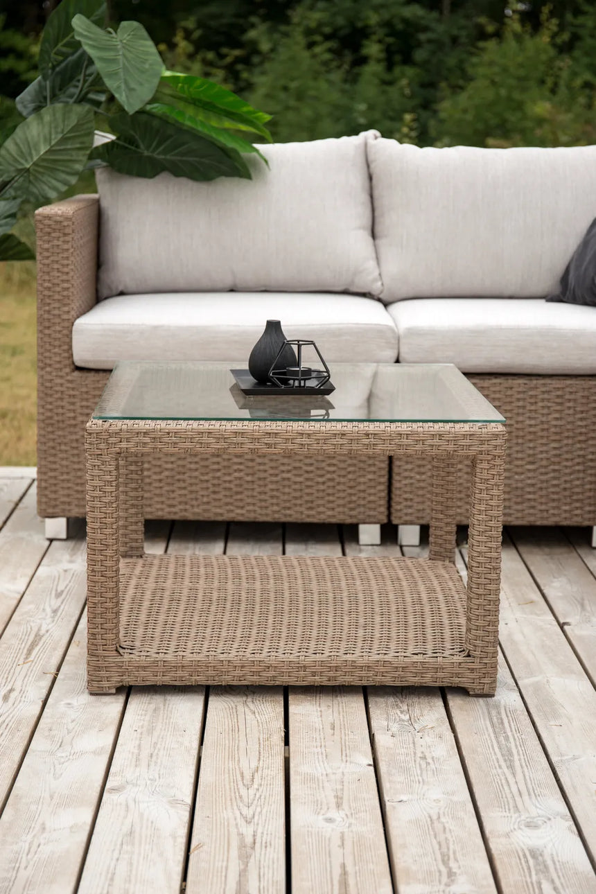 Outdoor Set Vamos aus Kunststoffgeflecht mit Kissen in Nature/Sand von Venture Home – Bild 20