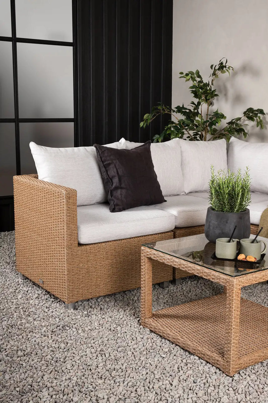 Outdoor Set Vamos aus Kunststoffgeflecht mit Kissen in Nature/Sand von Venture Home – Bild 21
