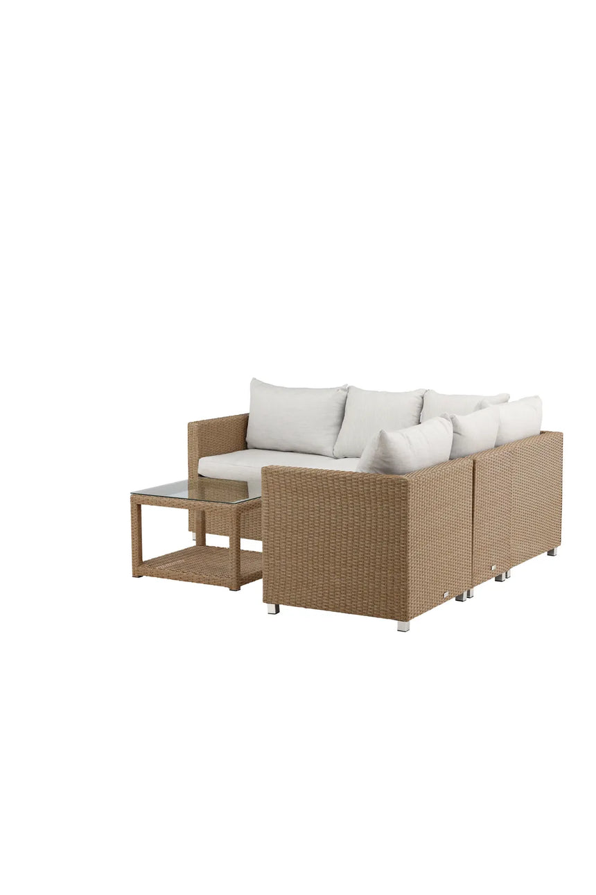 Outdoor Set Vamos aus Kunststoffgeflecht mit Kissen in Nature/Sand von Venture Home – Bild 5