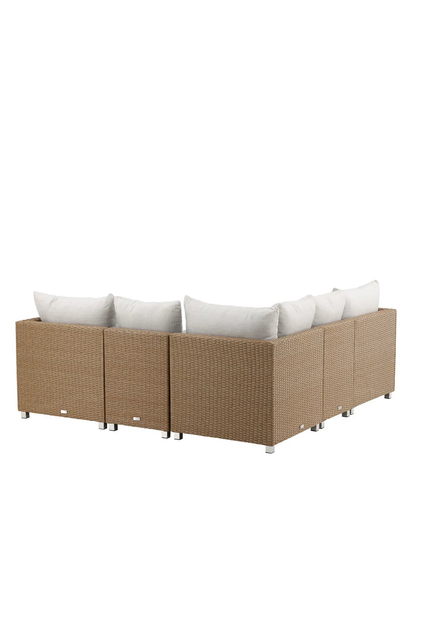 Outdoor Set Vamos aus Kunststoffgeflecht mit Kissen in Nature/Sand von Venture Home – Bild 8