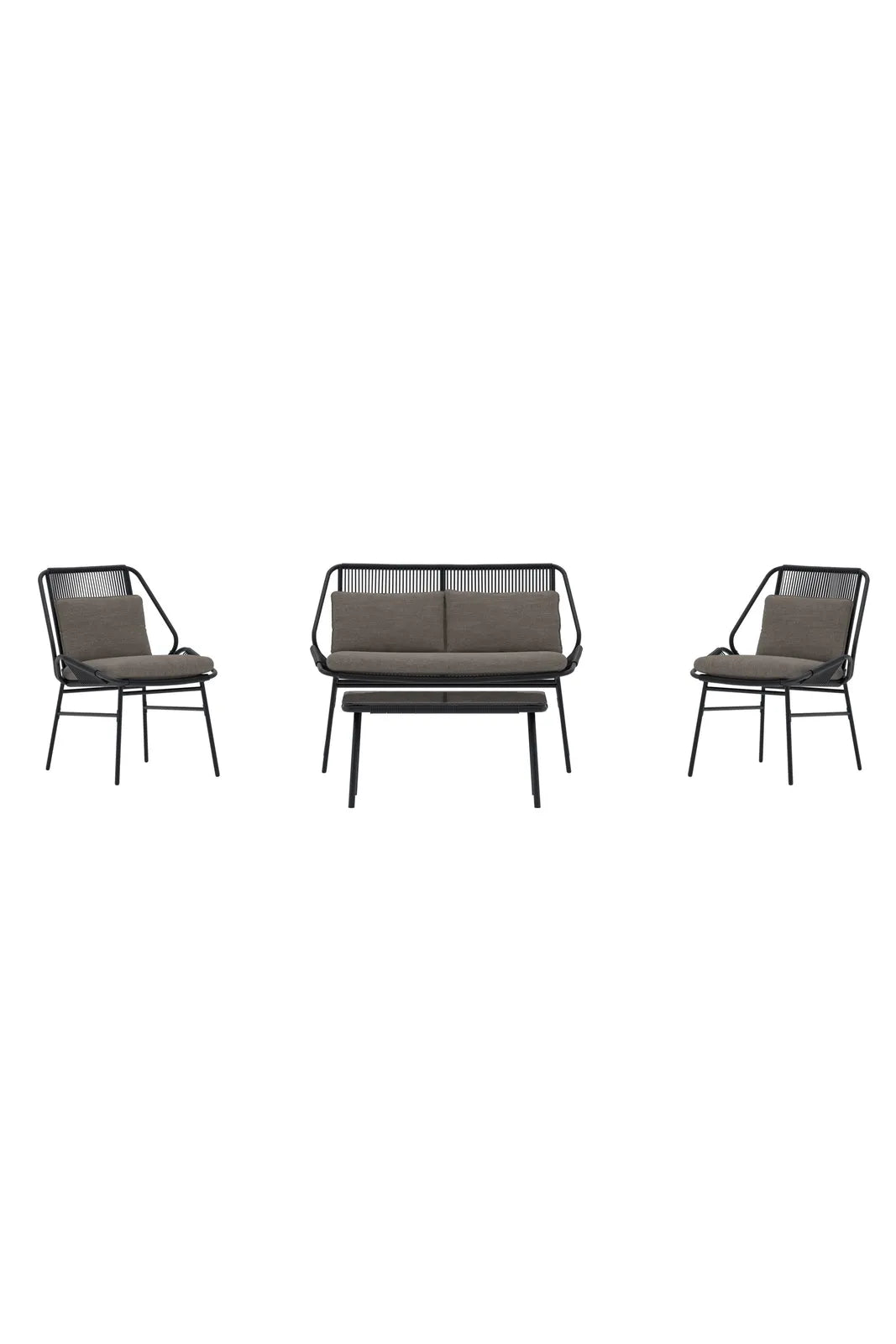 Outdoor Sitzgruppe-Set Zakynthos in Schwarz/Braun von Venture Home – Bild 1