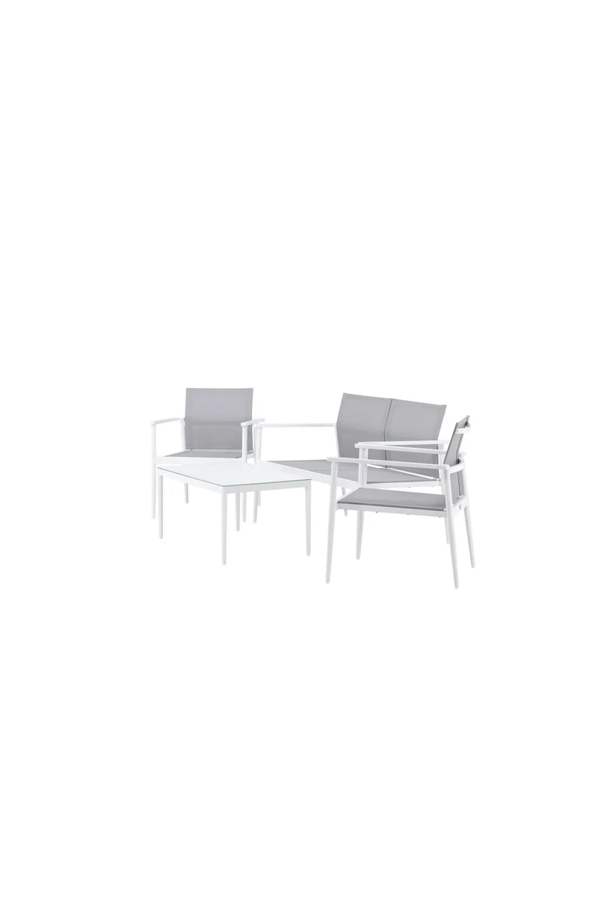 Outdoor Sitzgruppen-Set Break aus Aluminium und Textilene in Weiss und Grau von Venture Home – Bild 3