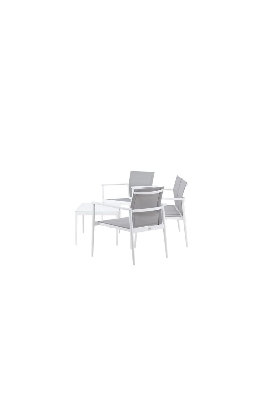 Outdoor Sitzgruppen-Set Break aus Aluminium und Textilene in Weiss und Grau von Venture Home – Bild 4