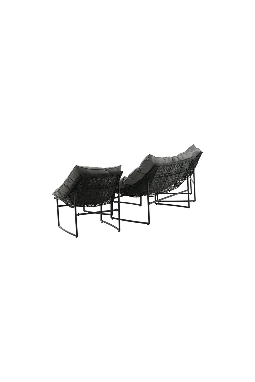Outdoor Sofa-Set Tina aus Stahl mit Glas Tischplatte in Schwarz/Grau von Venture Home – Bild 5