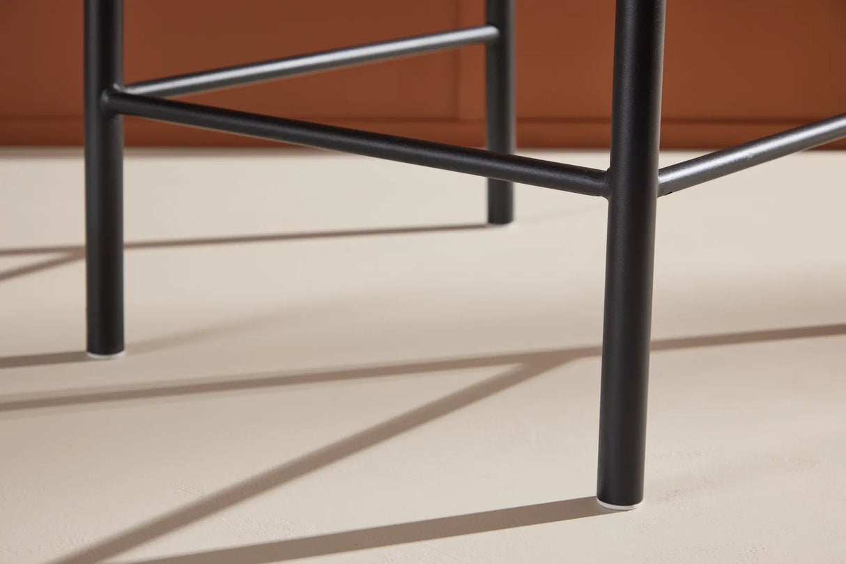 Polly Barstuhl mit Rückenlehne Schwarz / Natürliche Seil von Venture Home – Produktbild 4