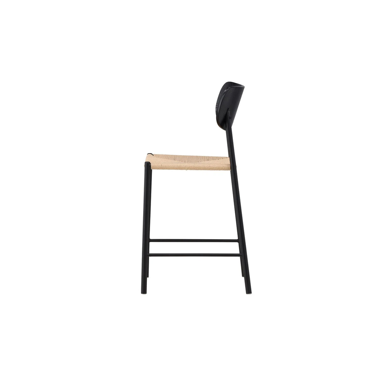 Polly Barstuhl mit Rückenlehne Schwarz / Natürliche Seil von Venture Home – Produktbild 7