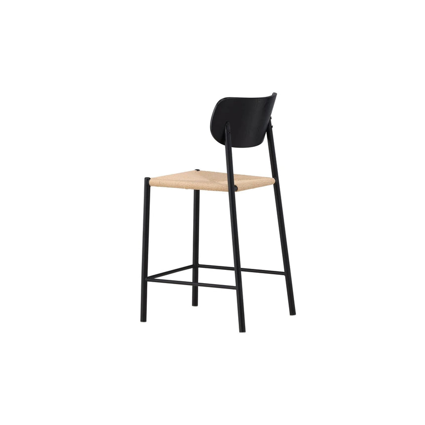 Polly Barstuhl mit Rückenlehne Schwarz / Natürliche Seil von Venture Home – Produktbild 8