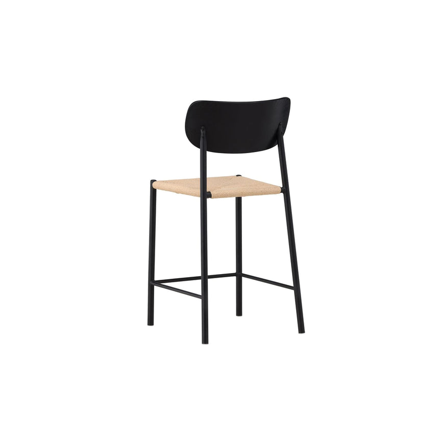 Polly Barstuhl mit Rückenlehne Schwarz / Natürliche Seil von Venture Home – Produktbild 9